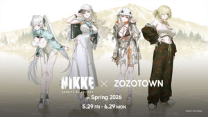 Fashion EC “ZOZOTOWN” e “NIKKE” colaboram. Quatro pessoas, incluindo Cinderela e Palhaço, aparecerão vestindo trajes originais baseados no conceito de camping.